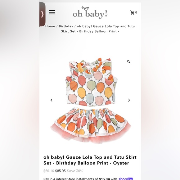 Oh Baby! Gauze Lola Top & Tutu Skirt Set l Balloon Print - Picture 9 of 9